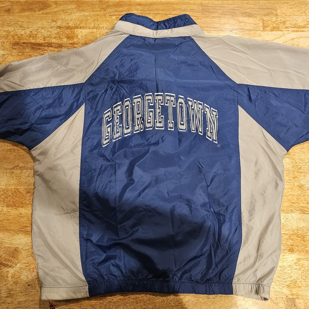 APEX ONE VINTAGE 90s GEORGETOWN HOYAS  BULLDOGS PULLOVER WINDBREAKER XL RARE